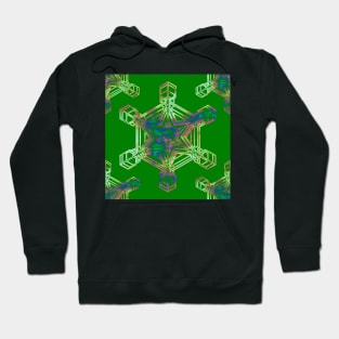 Snowflake Mixed Sizes on Green Hoodie